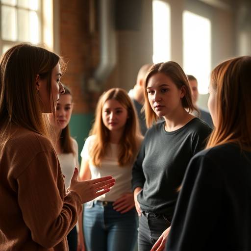 Students performing improv during Introduction to Acting class