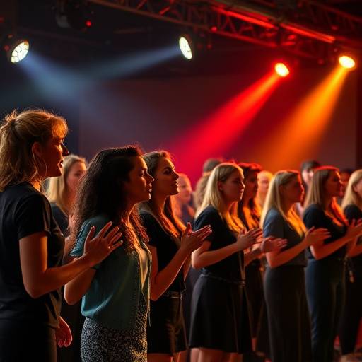 Students rehearsing a song in the Musical Theater Performance class